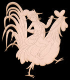 Rooster Rider Ornament - JF008