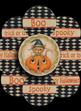 Cat in the Hat & Boo Coaster Set - By Kris Bradel - JP3429