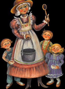 Mother Goose Ornament - Old Woman and the Shoe - JF012