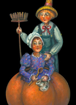 Mother Goose Ornament - Peter Pumpkin & Mary - JF013