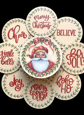 Jolly Santa Coaster Set - By Kris Bradel - JP3426