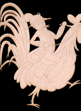 Rooster Rider Ornament - JF008