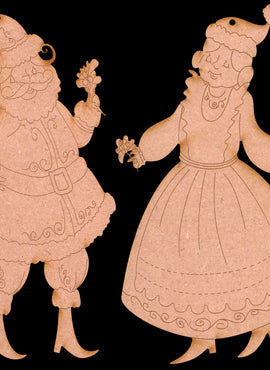 Mr. & Mrs. Claus Ornaments - JS027