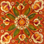 Rogaland Rosemaling - Coral Shadows - JP3231