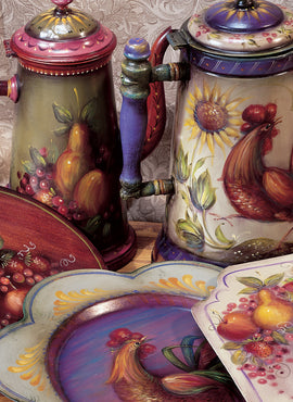 Colonial People, Rooster & Fruit - JP3092