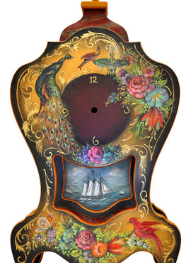 Peacock Fountain Chippendale Clock - JP3322 Bundle