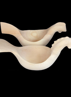 Lg Carved Setesdal Hen Bowl - Unfinished