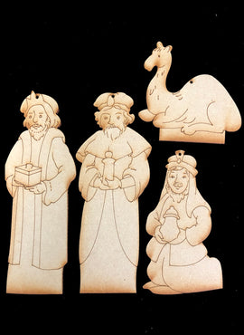Nativity Ornaments - Collection Two - Three Wise Men & Camel - JN002
