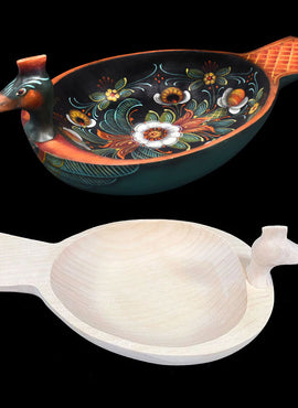 Lg Carved Duck Bowl - unfinished