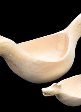 Lg Carved Setesdal Hen Bowl - Unfinished